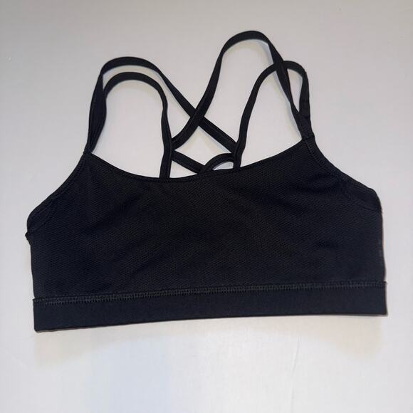 Nike Dri‑FIT Strappy Sports Bra Small Black Low Impact Removable Pads Swoosh - Picture 4 of 10